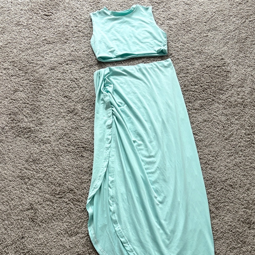 Mint Green Two-Piece Maxi Dress